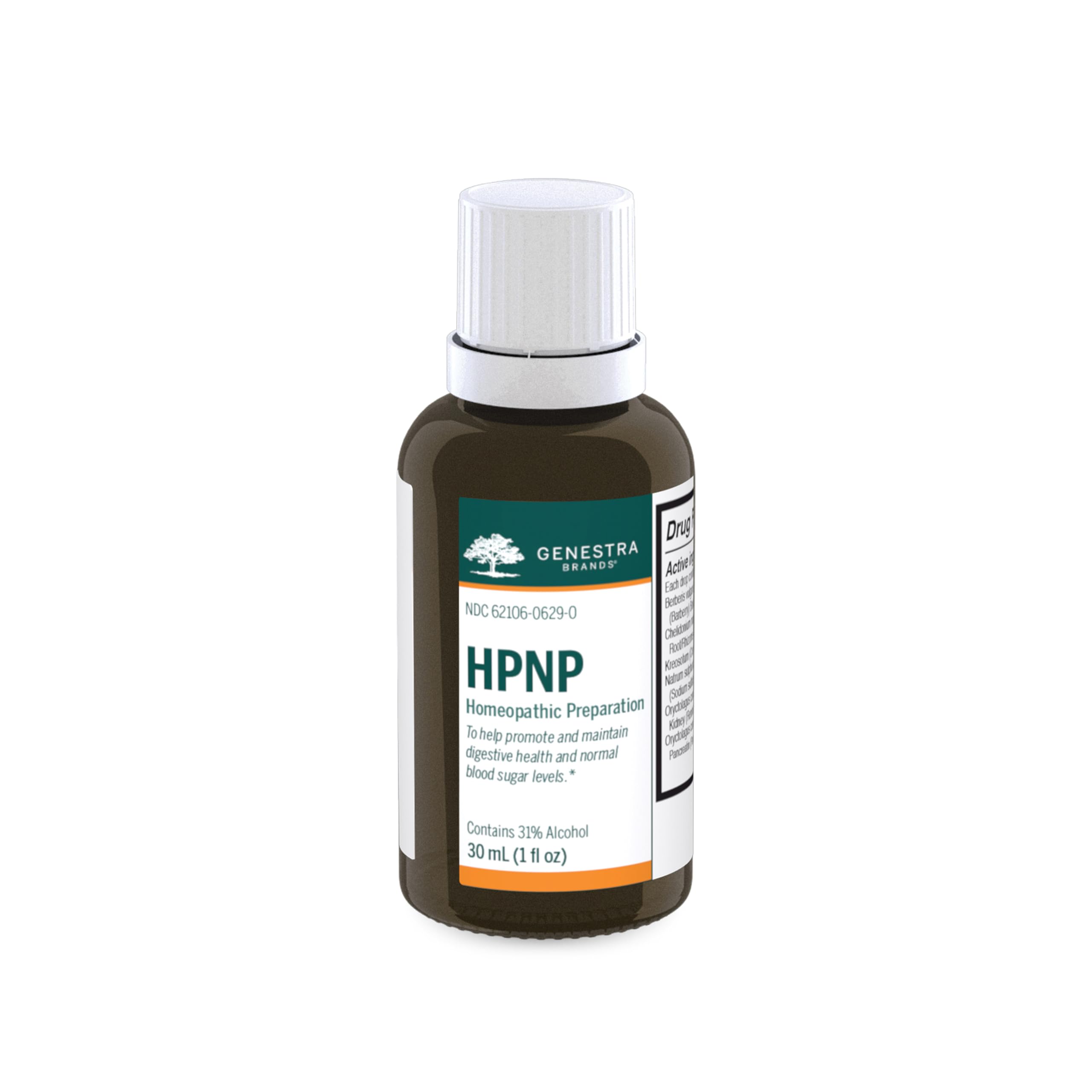 Bouteille Genestra HPnp, étiquette et flacon pour un soutien digestif potentiel.