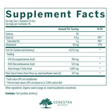 Genestra Super EFA Liquid Plus, étiquette lisible, informations claires sur les ingrédients
