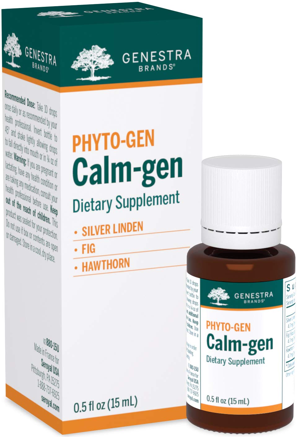 Genestra Calm-gen bouteille montrant le flacon, symbole de routine relaxante potentielle.