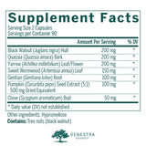 Genestra Noix Noire Capsules bouteille — format pratique pour la routine digestive.
