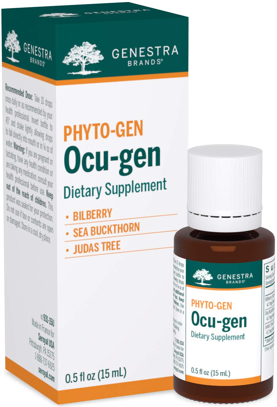 Genestra Ocu-gen flacon avec myrtille, soutien potentiel à la vision et à la santé générale