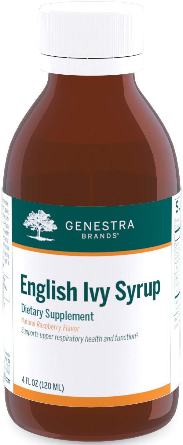 Genestra Sirop Lierre Anglaise, bouteille – peut soutenir le confort des voies respiratoires.