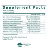 Genestra V-Enzymes gélules: aide potentielle à la digestion des protéines et glucides.