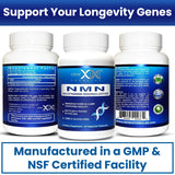 Genex Formulas NMN 250 mg – tableau des ingrédients pour une vue claire de la formule.