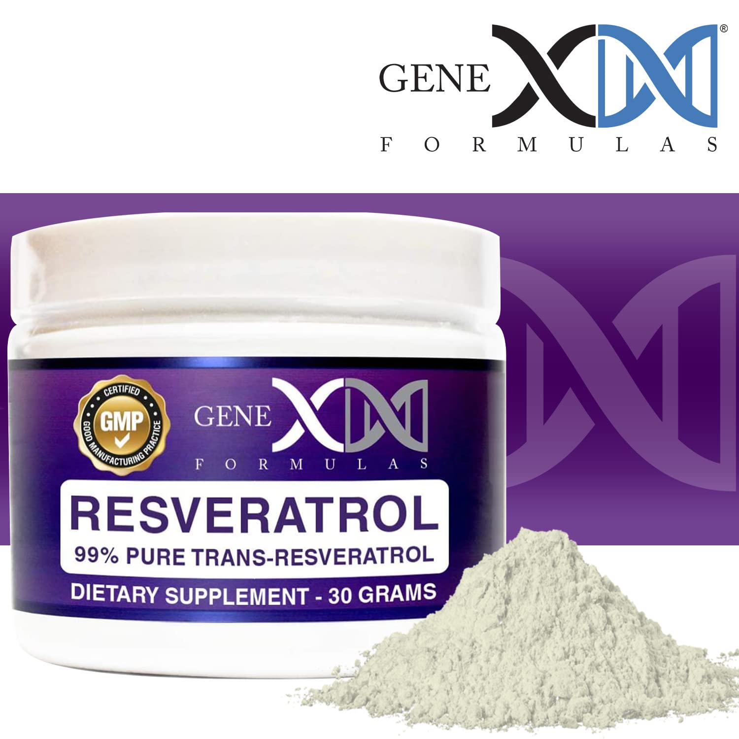 Genex Trans-Resveratrol poudre dose quotidienne recommandée.