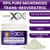 Genex Trans-Resveratrol poudre grains micronisés pour une meilleure dissolution.