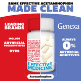 Genexa Acétaminophène Propre 500 mg – bouteille pratique et caplets faciles à avaler