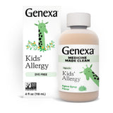 Genexa médicament allergies pour enfants, flacon 4 oz, dosage facile.