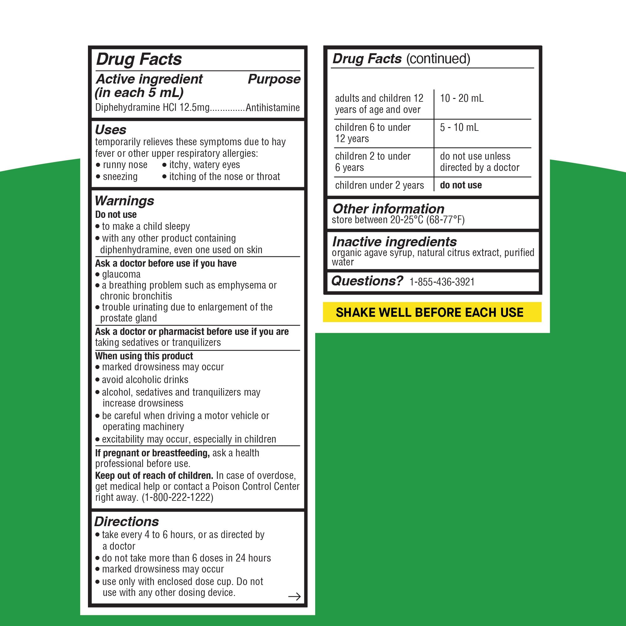 Emballage pratique et design clair pour Genexa Kids Allergy Medicine.