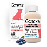 Genexa Enfants suspension acetaminophène, flacon bleu bio, réduction potentielle de fièvre