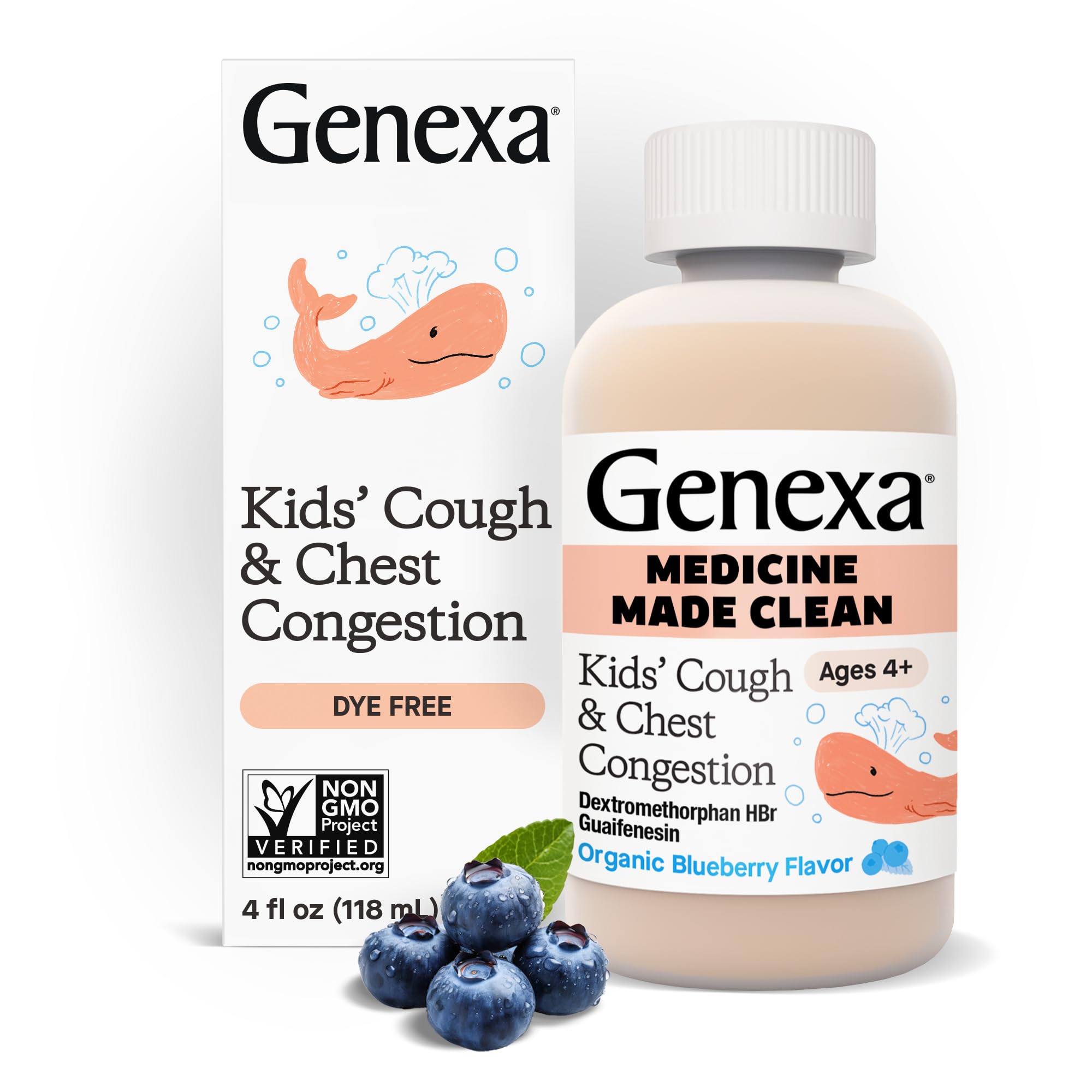 Genexa Enfants Toux Congestion Flacon 118 ml: soulagement pratique pour les symptômes mineurs.