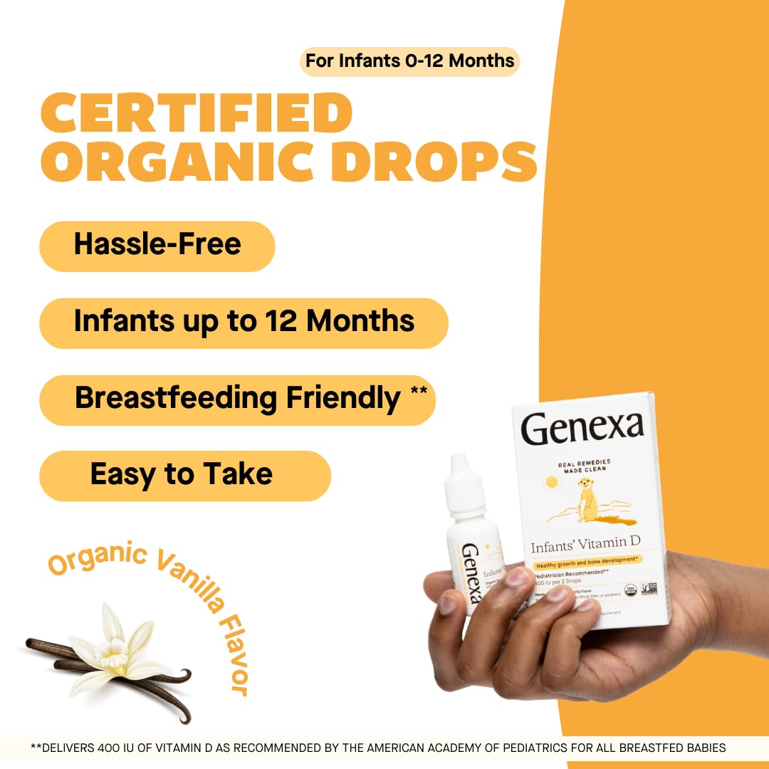 Genexa gouttes saveur vanille organique appréciée par bébé.
