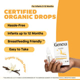 Genexa gouttes saveur vanille organique appréciée par bébé.