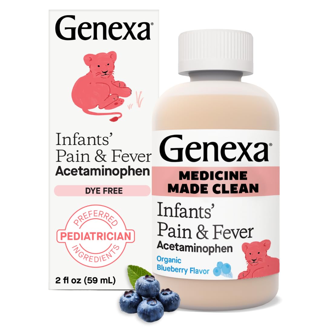 Genexa Infants' – bouteille de suspension, soulagement possible de fièvre chez les nourrissons.