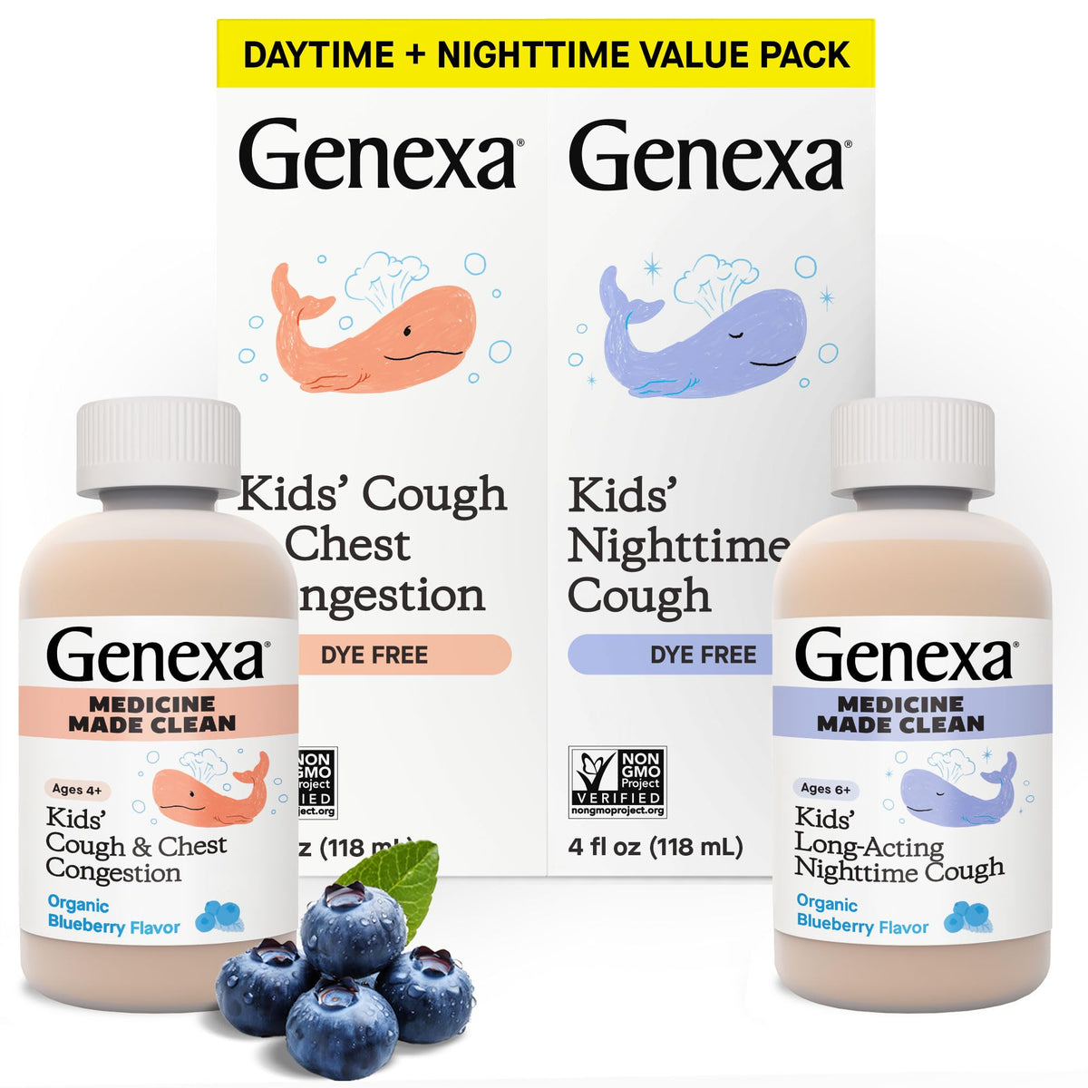 Genexa Kids toux jour et congestion poitrine, soulagement potentiel pendant la journée.
