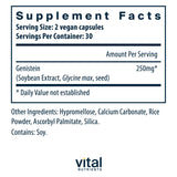 Genistein: capsules ovales favorisant une biodisponibilité améliorée.
