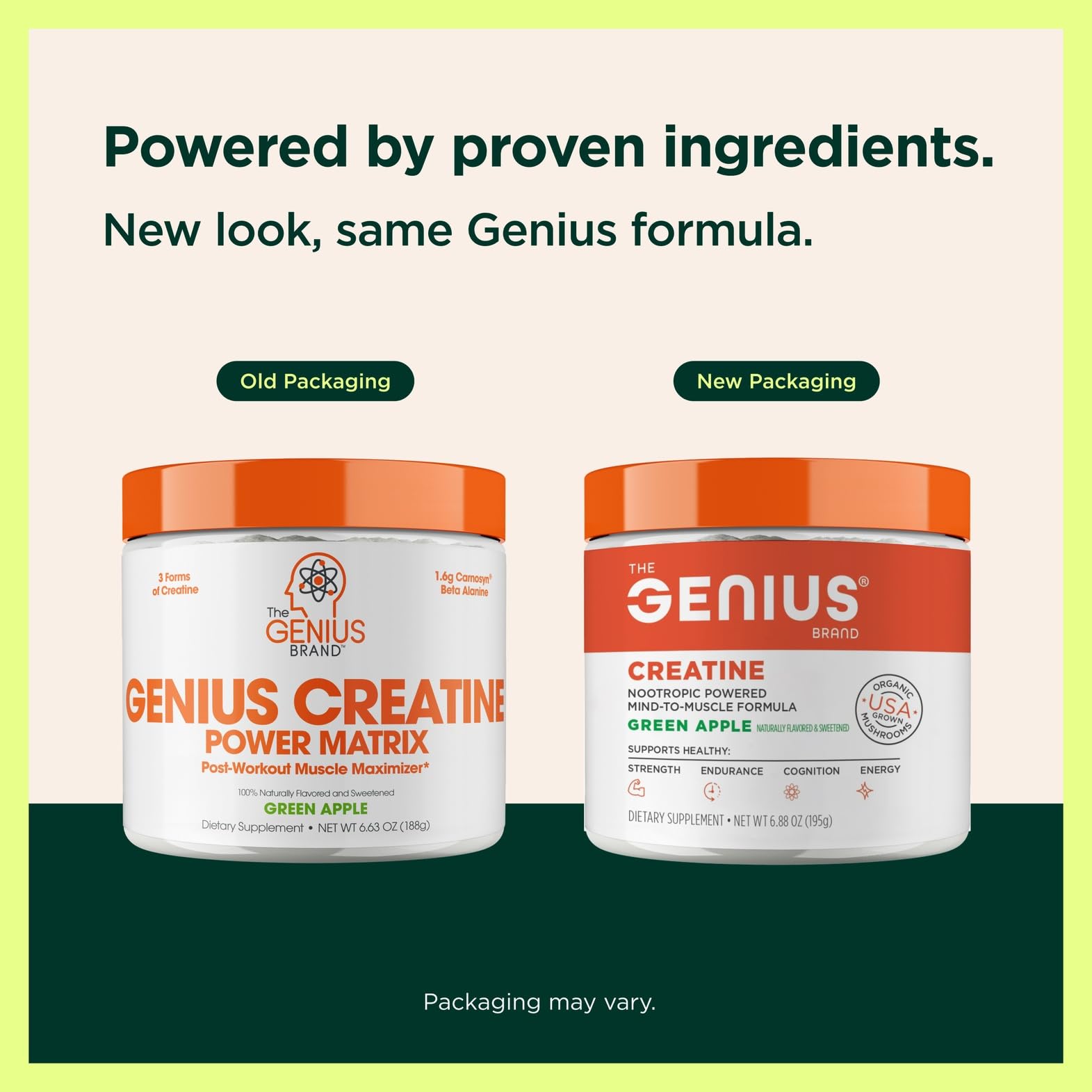 Genius Brand Creatine – dose 5 g, facilitant la récupération et la performance post-entraînement.