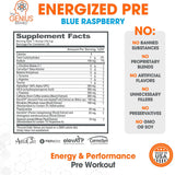 Genius Energized mélange eau, préparation fluide et énergie durable.