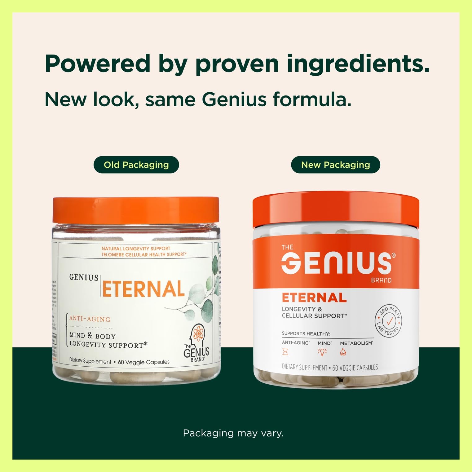 Capsules Genius Eternal prêtes à l’emploi, soutien à la concentration et à l’endurance.