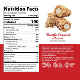Genius Gourmet barre tranche vanille caramel cacahuete, coeur fondant appétissant.