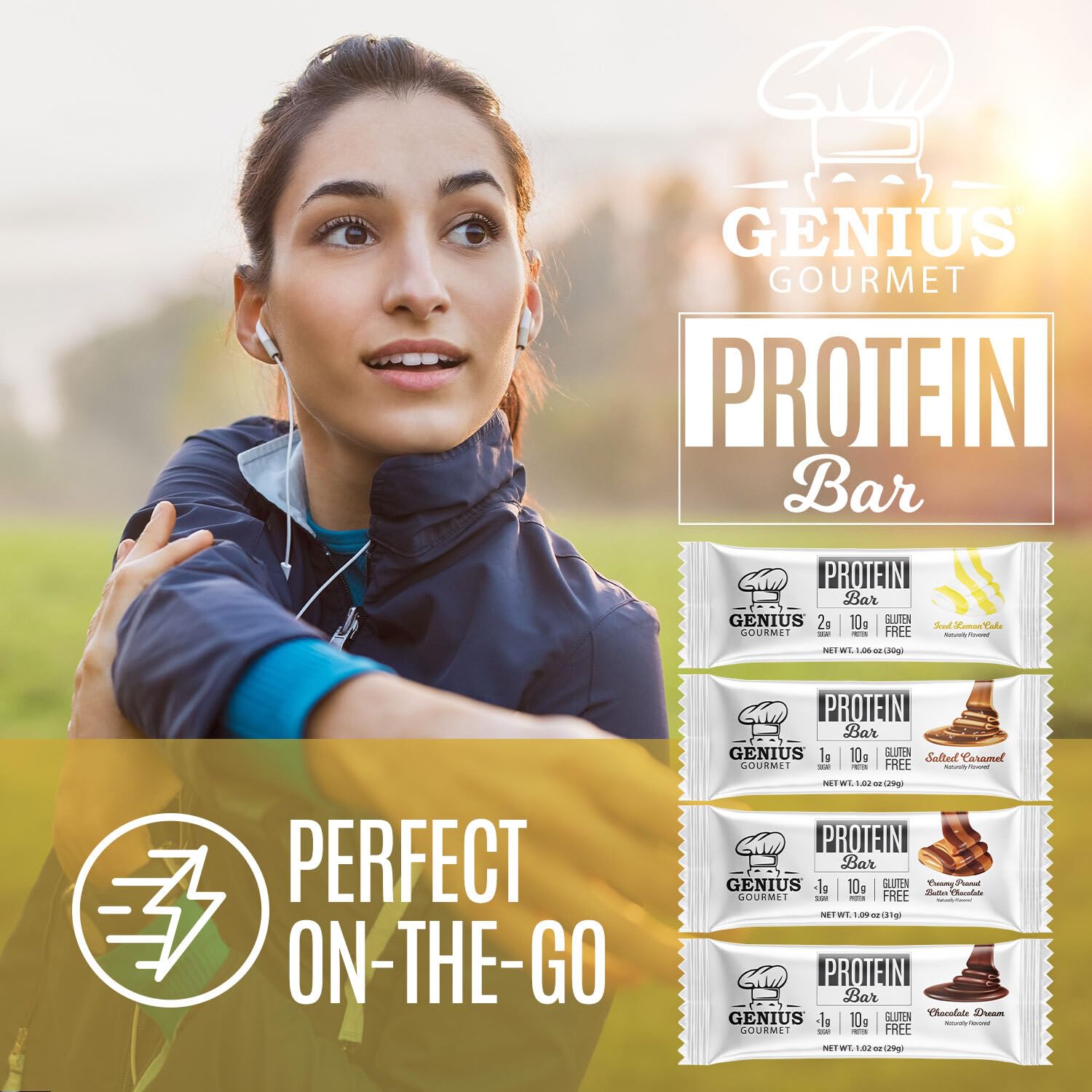 Barre Genius Gourmet à emporter, collation saine en déplacement.