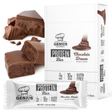 Barre Genius Gourmet chocolat rêve, texture riche et collation protéinée idéale.