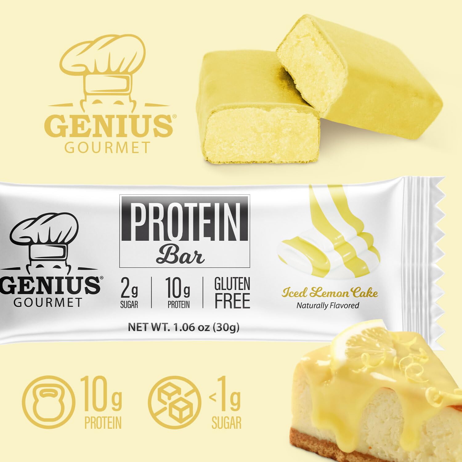 Barre protéinée Genius Gourmet format portable pour emporter partout.
