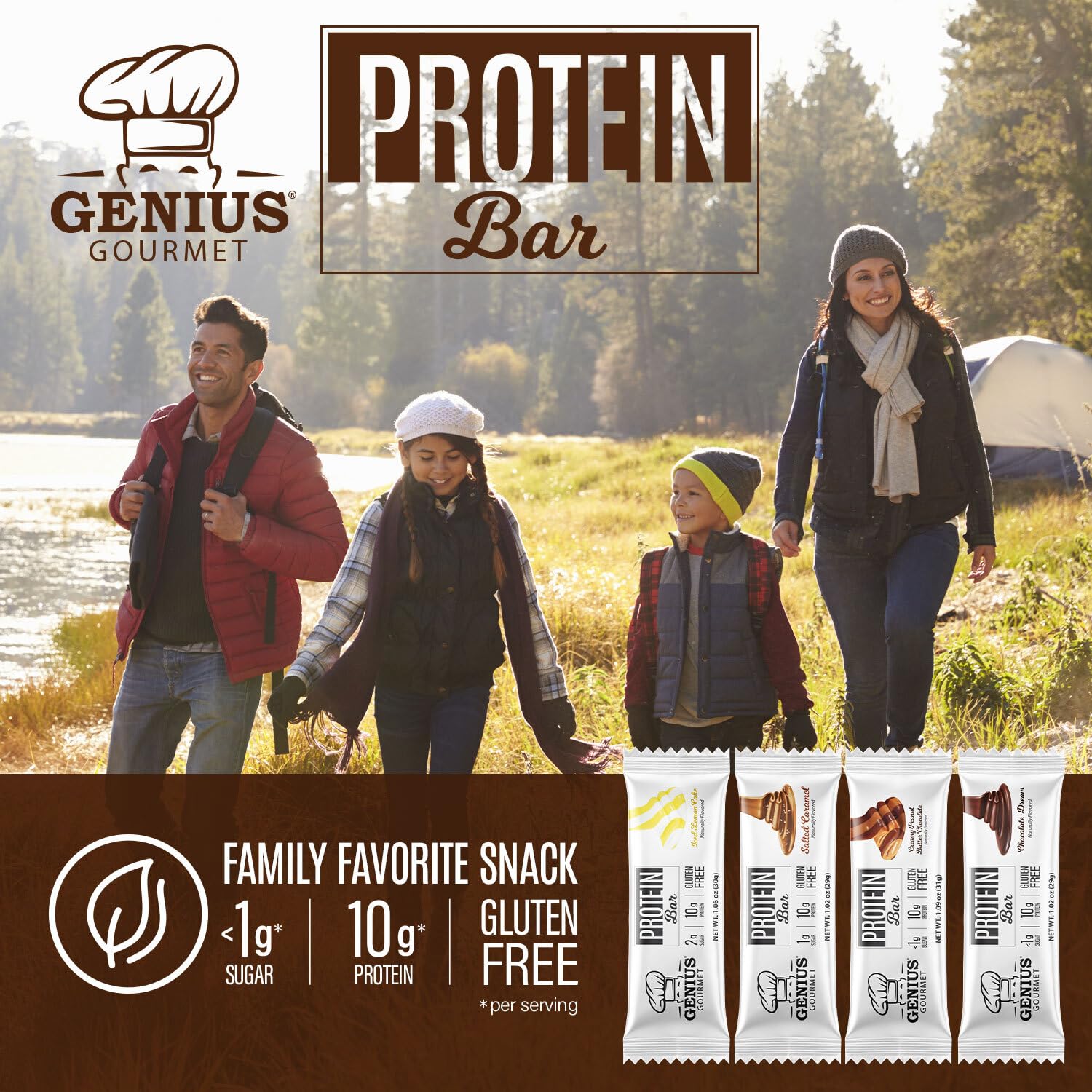 Barre Genius Gourmet snack portable – énergie rapide et pratique.