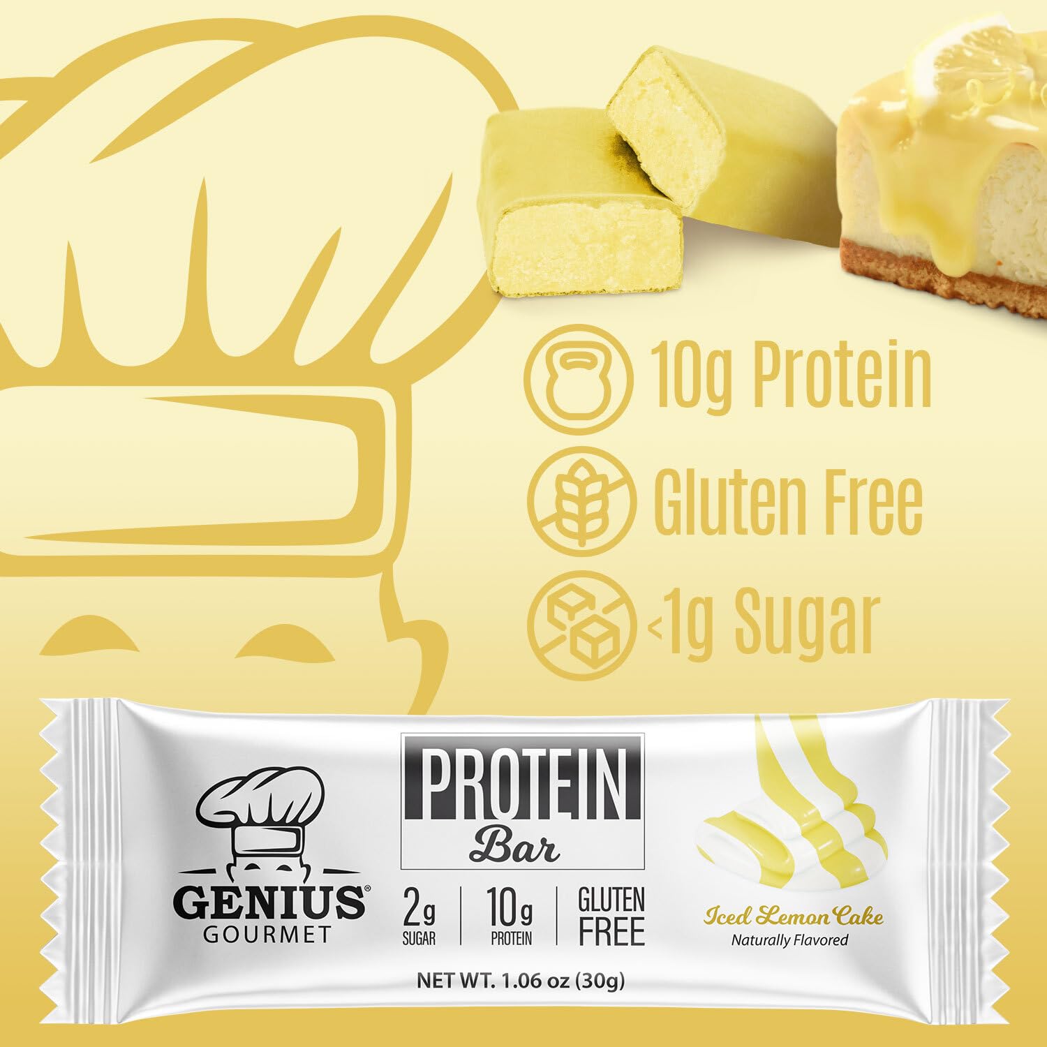 Barre Genius Gourmet texture moelleuse, collation rapide et rassasiante.