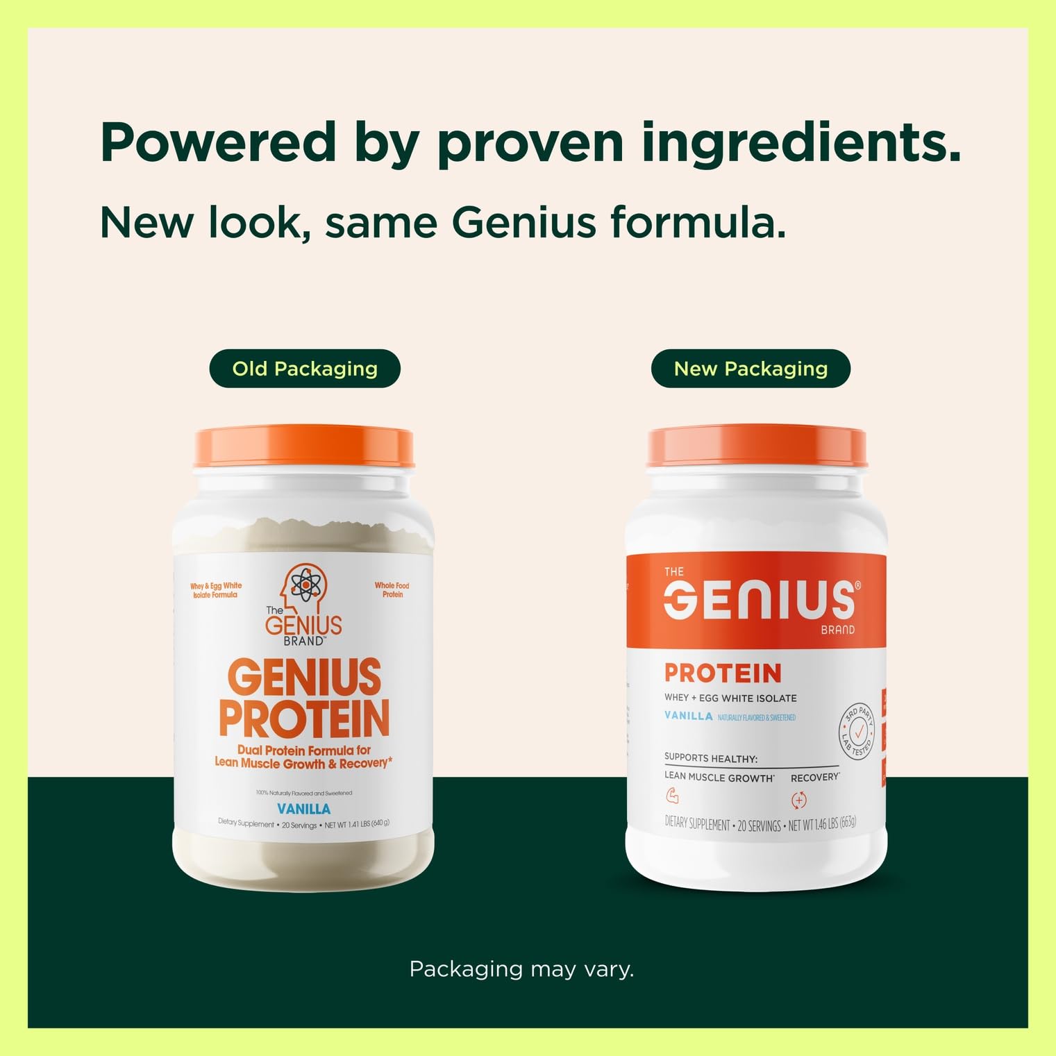 Texture crémeuse de Genius Protein Vanille prête à être mélangée.