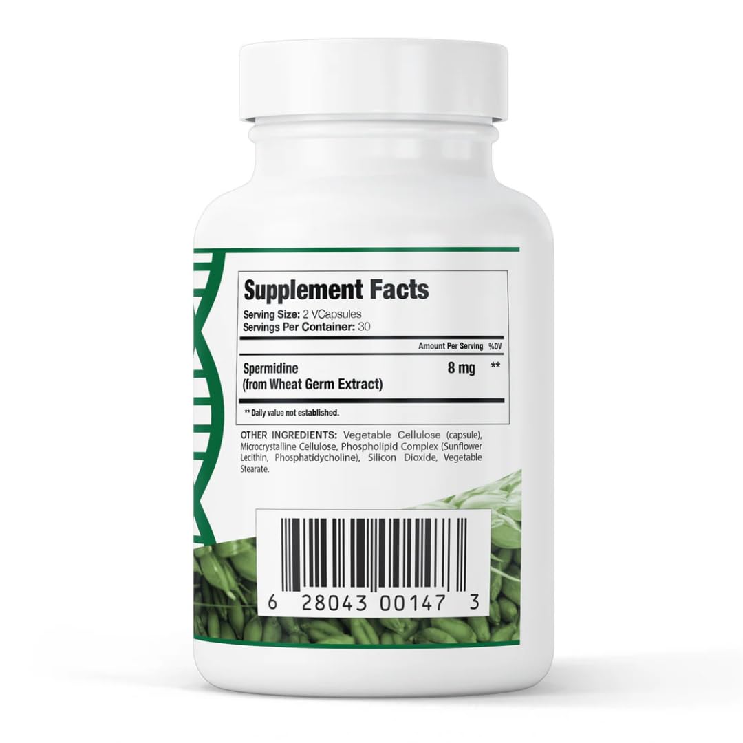 GenuinePurity liposomale Spermidine: capsules faciles à prendre pour soutenir la santé cellulaire.