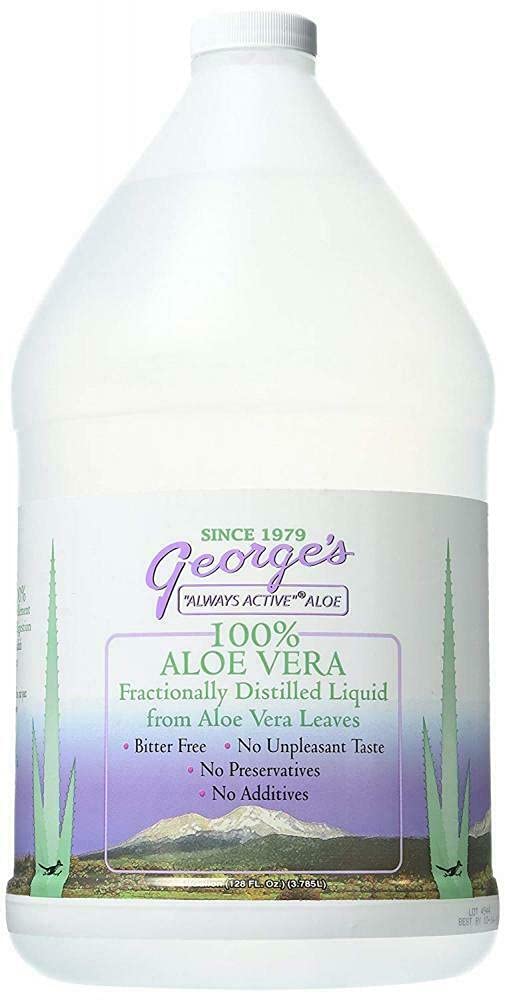 George's Aloe Vera distillée – bouteille frontale, hydratation douce et neutre
