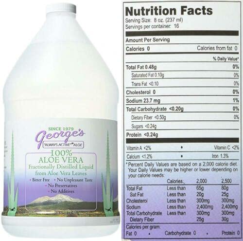 George's Aloe Vera distillée – étiquette nette, usage quotidien sans additifs