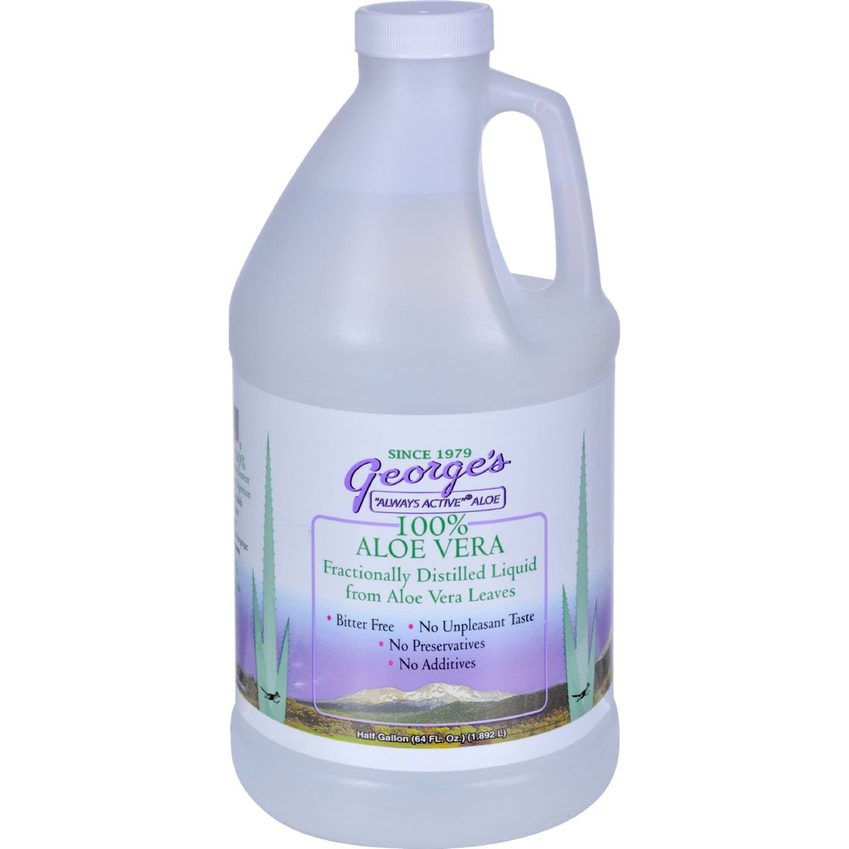Georges Aloe Vera Drink : bouteille versée, hydratation naturelle.