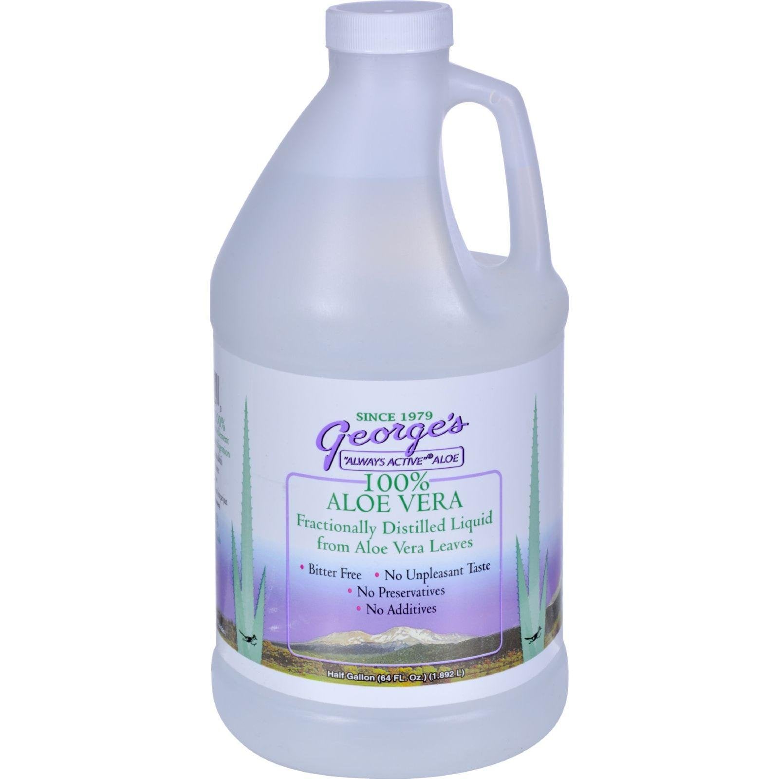 Georges Aloe Vera Drink : verre glacé, rafraîchissement sain et savoureux.