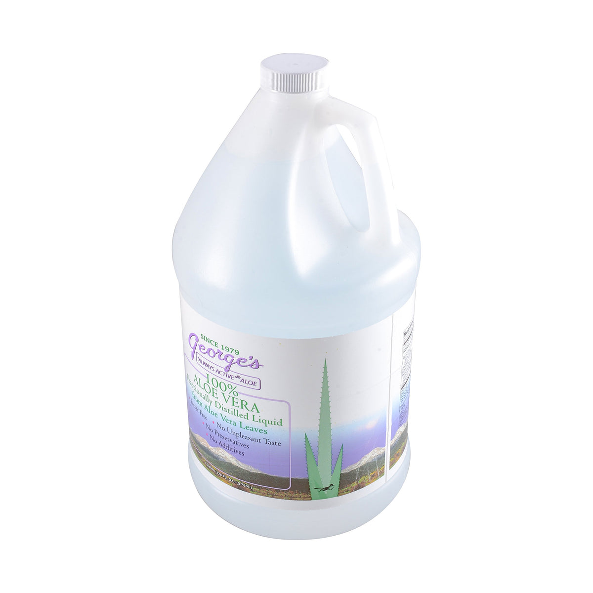 George's Aloe Vera Liquide: bouteille avec étiquette claire pour usage quotidien.