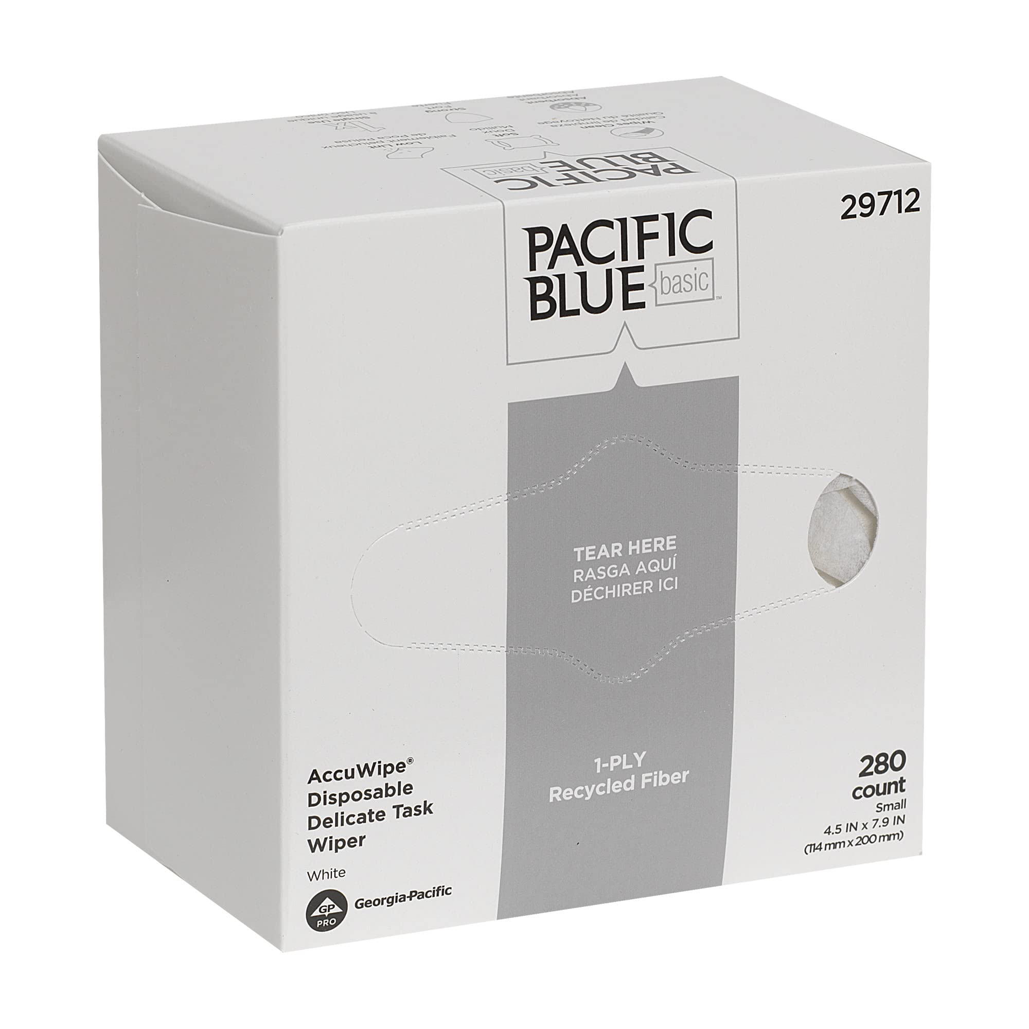 Georgia-Pacific AccuWipe, boîte-distributeur blanche pratique pour un usage continu.