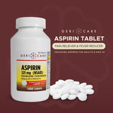 GeriCare aspirine 325 mg: comprimés blancs pour un usage polyvalent et pratique.