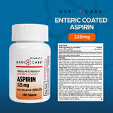Aspirine entérique GeriCare 325 mg — 100 comprimés, bon rapport qualité-prix.