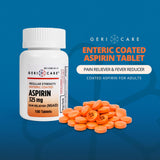 Aspirine entérique GeriCare 325 mg — comprimés faciles à avaler pour réduire la fièvre.