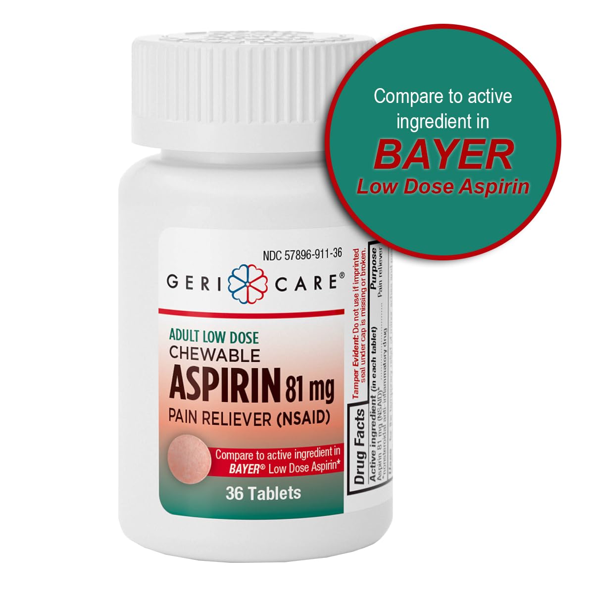 GeriCare Aspirine 81 mg, douceur pour l'estomac.