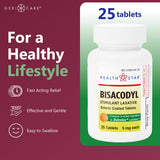 Boîte GeriCare Bisacodyl 5 mg, emballage pratique de 25 comprimés