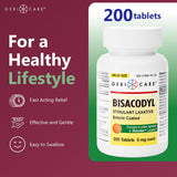 GeriCare Bisacodyl 5 mg – comprimés enrobés entériques, face avant du packaging.