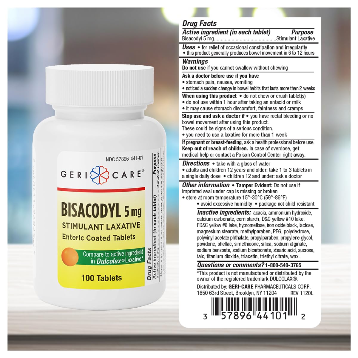 GeriCare Bisacodyl blister, emballage sous blister sûr et hygiénique