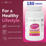 GeriCare Calcium 600mg, emballage compact, pratique à transporter et ranger.