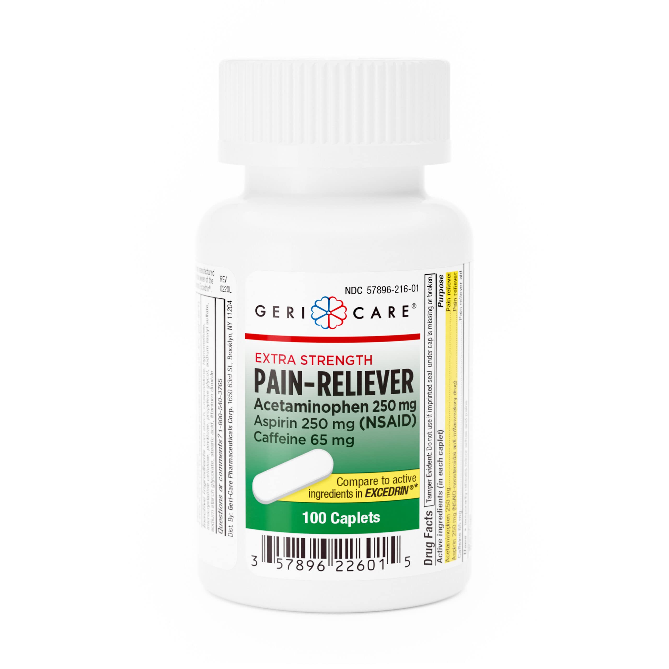 GeriCare caplets action-trois douleur relief, soulagement potentiel des maux courants