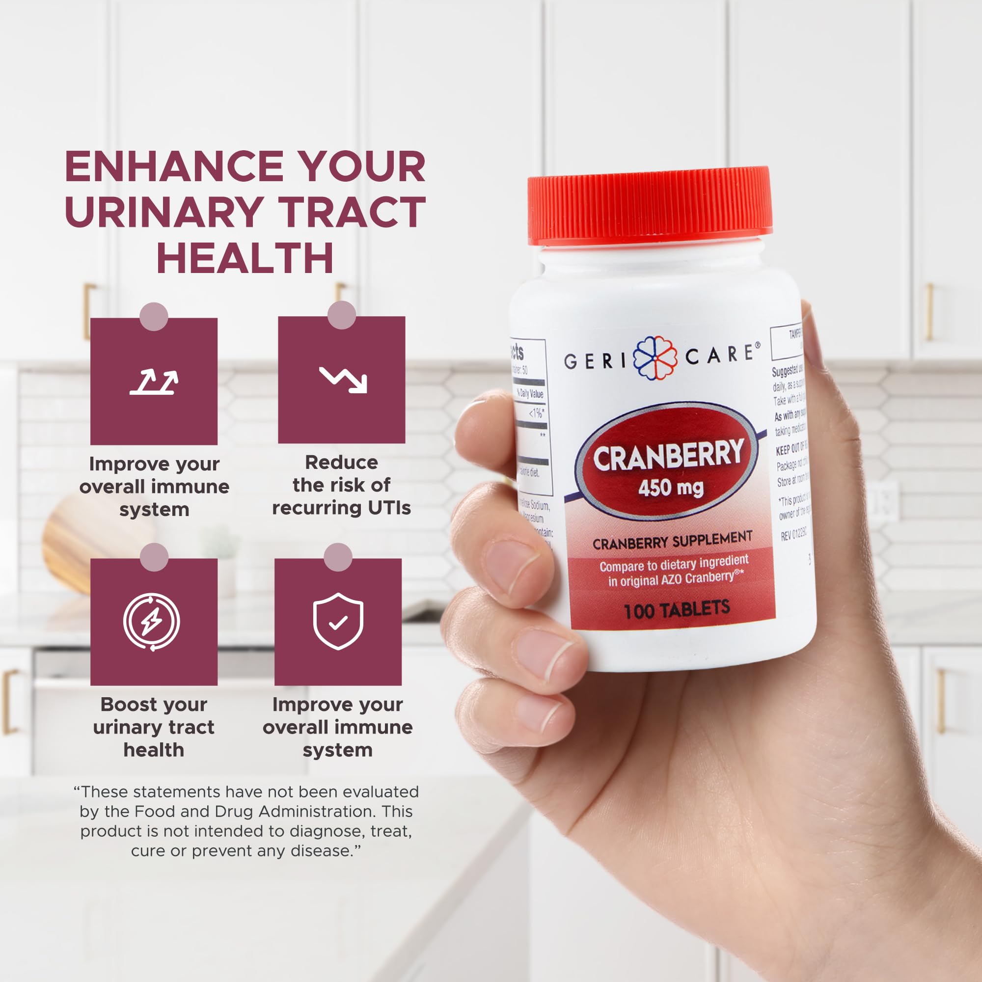 GeriCare Cranberry, dosage quotidien recommandé pour une utilisation pratique.