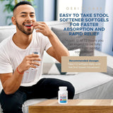 GeriCare Docusate Sodium : utilisation quotidienne simple pour le confort intestinal.