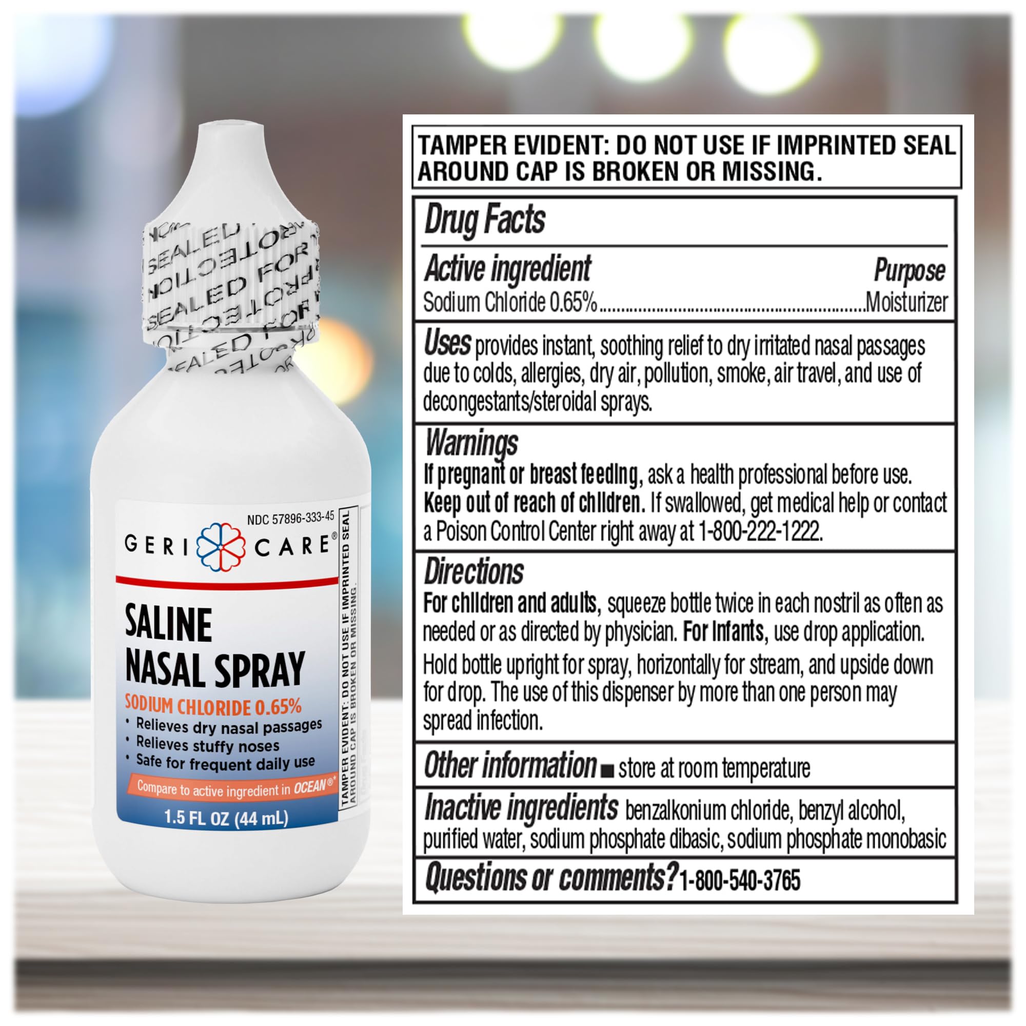 GeriCare: atomiseur nasal saline pour une application pratique.