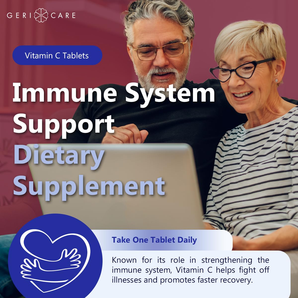 Boîte ouverte montrant les gélules – simplicité d'utilisation avec GeriCare Vitamine C.